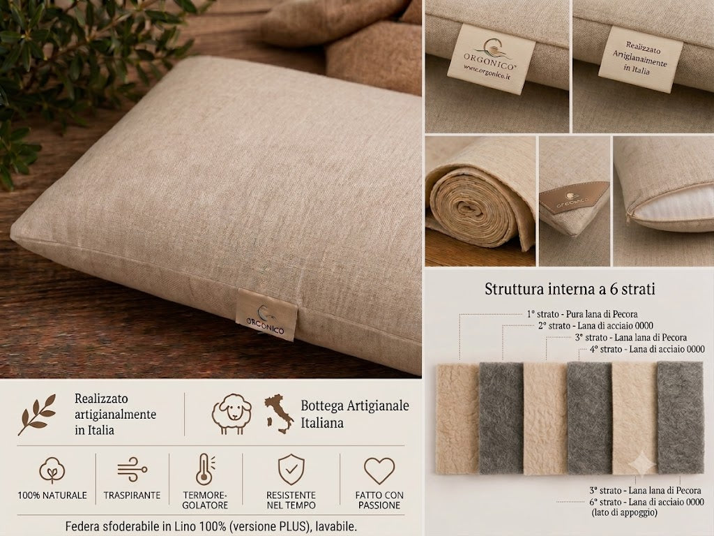 Cuscino Orgonico PLUS - Federa Lino. Energia Orgonica